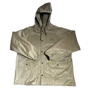 Stearns Ducks Unlimited Dry Wear Rain Jacket Mens XL Green Hooded Parka 8302